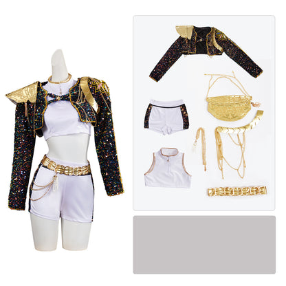 K-POP Witch Hunt girl group cosplay costume Rumi black songwriting costume stage performance costume cosplay costume