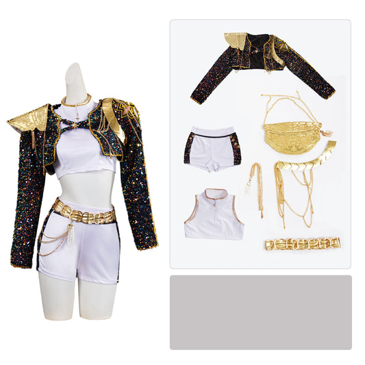 K-POP Witch Hunt girl group cosplay costume Rumi black songwriting costume stage performance costume cosplay costume